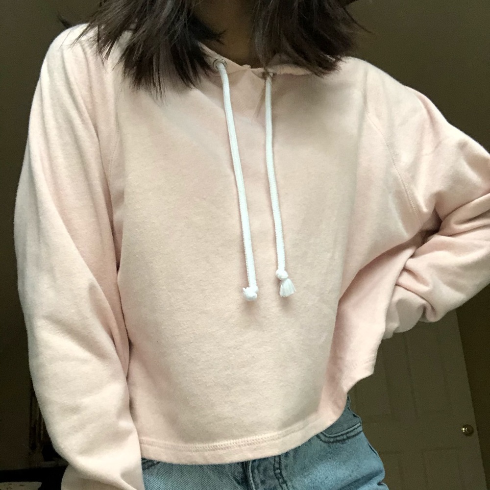 super soft divided cropped hoodie